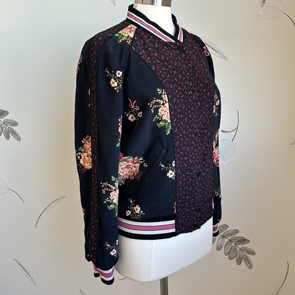 Coach Bow and Flower Printed Reversible Varsity Jacket - Picture 2 of 13